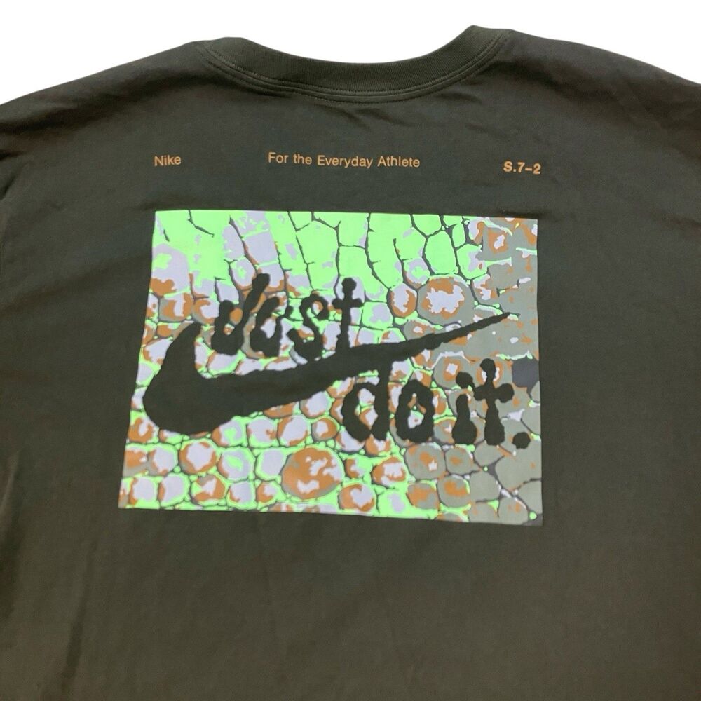 Nike T Shirt Mens XXL Green Graphic Just Do It Athletic Streetwear‎ FN0837-325 - Picture 3 of 13